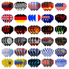 Jomdjmskes Pack of 90 Dart Flights, PET Standard Dart Accessories, Premium Extra Strong Dart Flights, 30 Styles Dart Flights, Darts Accessories Perfect for Soft and Steel Tip Darts