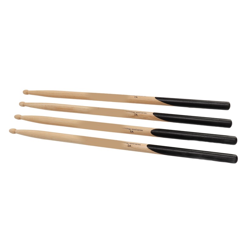 2 Pairs Drum Mallet 5A 7A Wood Drumstick Wooden Drum
