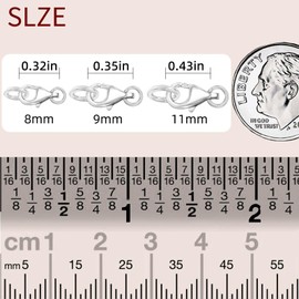 Ofiuny Lobster Clasps for Jewelry Making S925 Lobster Claw Clasp with Jump Rings for DIY Necklaces Bracelet,925 Sterling Silver Made in Italy