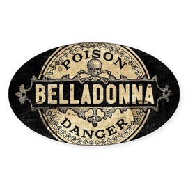 CafePress Vintage Style Belladonna Poison Oval Car Bumper Sticker