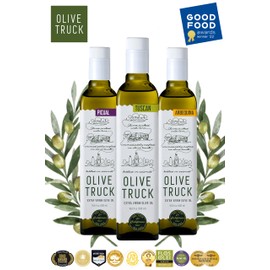 Olive Truck California Extra Virgin Olive Oil - Made from Early Harvest Olives, Authentic & Filtered, Glass Bottle, Cold-Pressed High Polyphenol Olive Oil - Ascolano (Italian) 16.9 fl oz (Pack of 1)