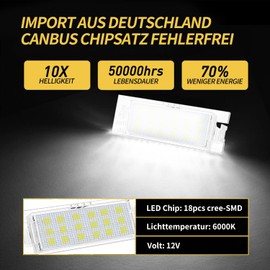 NUROTA LED Number Plate Light for Astra G H J K, Corsa A B C D E, Insignia A, Zafira B, Vectra A B C, Meriva A, Adam - E-mark