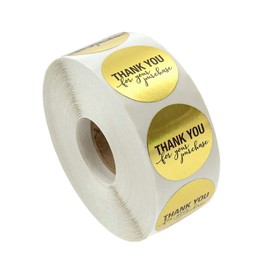 Operitacx 1 Rolle Geschenkaufkleber festlich chaps Keksverpackung süßwaren stickern danke runde aufkleber Danke Taschen Verpackungsetikett backen selbstklebender DIY-Aufkleber Golden