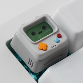 ULTRAEQUIP Artisan Keycaps, Cute Retro Game Consoler-Shpaed Keycaps, Shine Through Resin Handmade, Single 1U Replace Key for ESC Key Mechanical Keyboard (Grey)