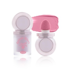 HOJO WOO Liquid Cheek Cream Cheek Glossy Bloody Pore Cover Natural Color with Puff Waterproof 4 Colors #3 Sweet Pink