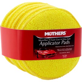 Mothers Microfiber Polishing Pad and Cleaning Pads for Car Detailing, 5 Inch Diameter, Yellow, 6 Pack