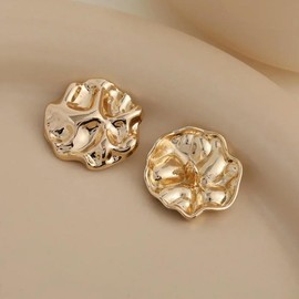 ADAOQIN 5 Pezzi Bellissimi Bottoni con Gambo Color Oro in Lega di Zinco, Bottoni di Forma Irregolare, Accessori per Maglioni e Cappotti da Donna