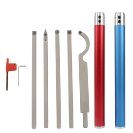 kimllier Carbide Tipped Wood Turning Tools Set 9-Piece Alloy Woodworking Turning Fit for Woodturning Operations on Woodworking Lathes, Such as Grooving, Shaping and Hollowing Out of Wood