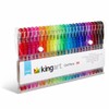 KINGART 400-50 Glitter Rollerball Gel Pens, 50 Sparkling Colors with