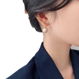 Yienate Vintage Pearl Drop Earrings Exquisite Pearl Sphere Dangle Earrings Pink Bridal Pearl Ball Earrings Jewelry Gift for Women Girls