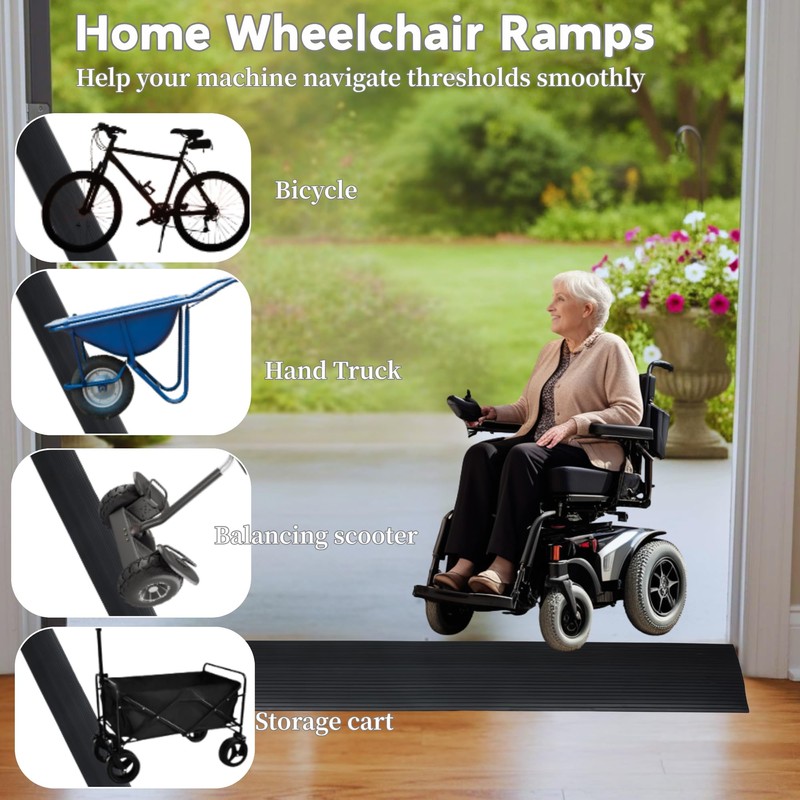 BEIEBIJOB 1" Rise Threshold Ramps for Doorways,Wheelchair Ramps for Home.