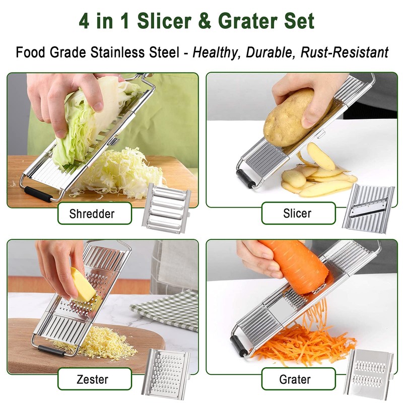 4 in 1 Multipurpose Vegetable Slicer Set Cheese Grater Vegetables