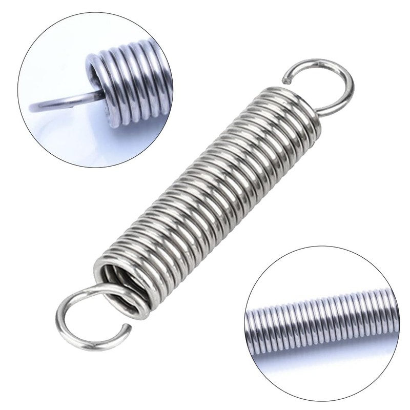 4pcs Dual Hook Tension Spring,Stainless Steel Extended Tension Spring,Extended Compressed