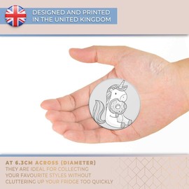 Destination Vinyl ltd Magnet for Refrigerator, Fridge BW - Cute Unicorn Donut Horse Girls for Office, Cabinet and Whiteboard, Magnetic Stickers, 41518