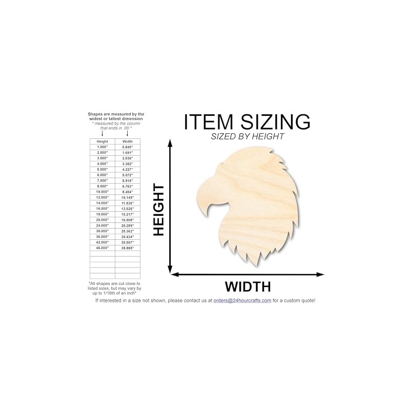 Unfinished Wood Eagle Head Shape | DIY Craft Cutout |