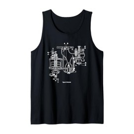 Mens Vintage Carburetor Diagram – Car & Motorcycle Engine Graphic Tank Top
