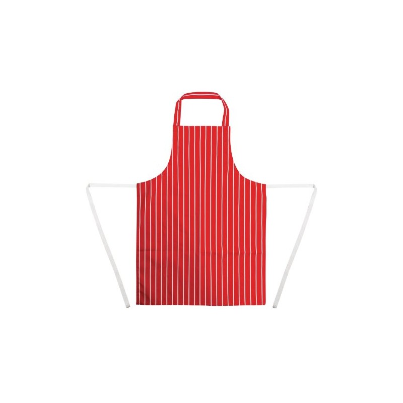 Whites Chefs Apparel Apron Polycotton Red And White Stripe Kitchen