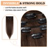 S-noilite Clip in Hair Extensions Real Human Hair,5Pcs Remy Natural