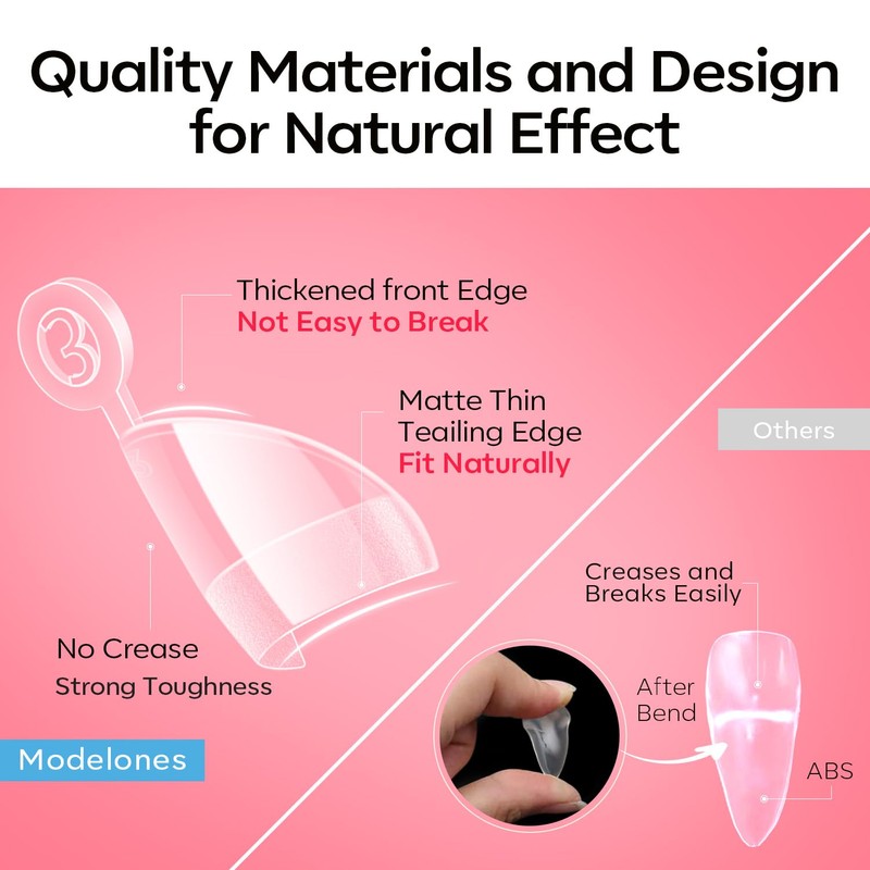 Modelones Nail Tips, 510 Pieces, Full Cover Nail Tips Set,