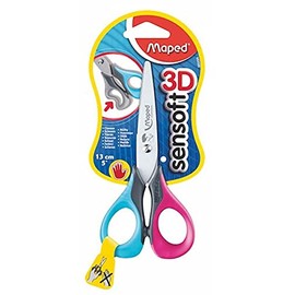 Maped Set of 6 Sensoft 3D Left Handed School Scissors 130 mm Random Colour