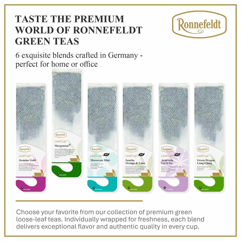 Ronnefeldt LeafCup Morgentau® – Loose Leaf Flavoured Green Tea with