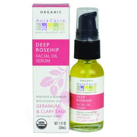 Aura Cacia Suero restaurador de rosa mosqueta orgánico, 1 fl oz                                                                                       
