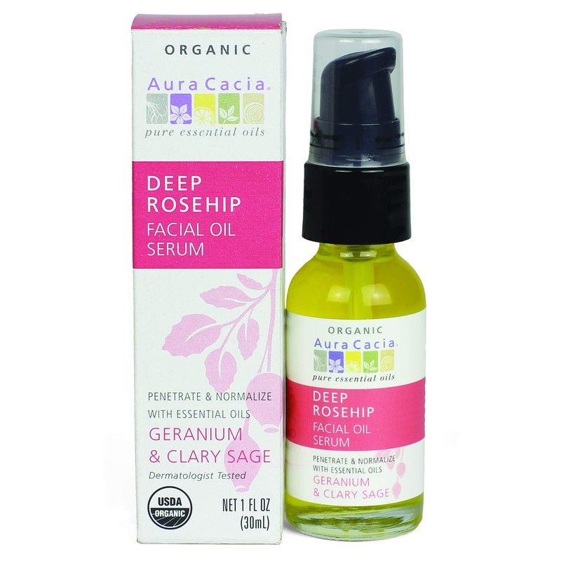 Aura Cacia Suero restaurador de rosa mosqueta orgánico, 1 fl