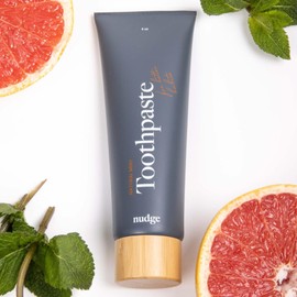 Nudge Sustainable Oral Care Collection - Fluoride Free Toothpaste 4 oz + Sustainable Silk Floss + Bamboo Toothbrushes (Pack of 2)