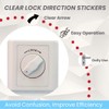 Lock/Unlock Directional Self-Adhesive Stickers, 100Pcs Transparent Labels with Strong Adhesive