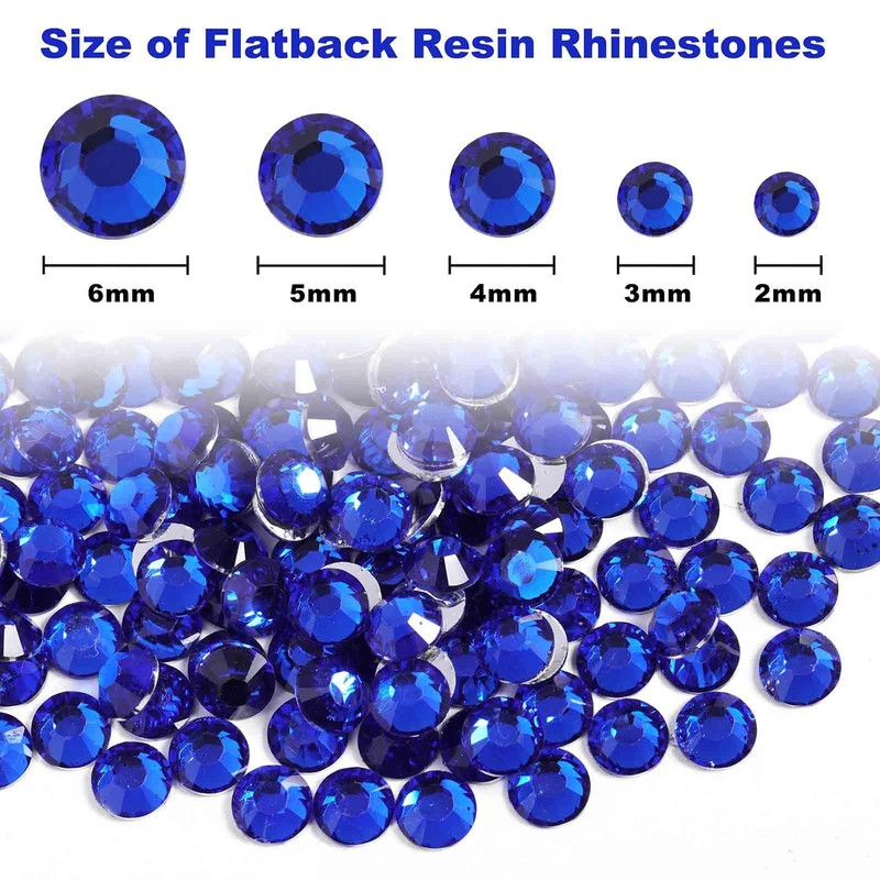 ELEEGEM Resin Rhinestones Kit for Crafts,8400 pcs Blue Flatback Rhinestones