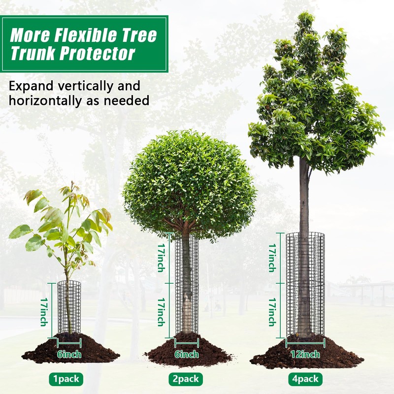 UQM Tree Trunk Protector, 24 Pcs Metal Tree Guards Trunk