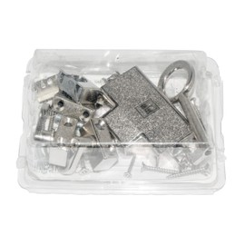 Hettich Screw-On Locks, Left, Keyed Alike, Nickel-Plated, Backset 25mm, 1 set, Product Number: 2896