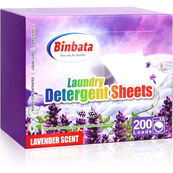 Binbata Laundry Detergent Sheets, 200 Loads Scarlet Encounter Scent (Select