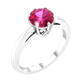 Belinda Jewelz Anillo redondo de plata de ley 925 con piedra natal solitario, Gema, topacio,