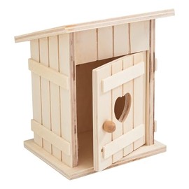 VBS Mini Toilet House 8 x 6 x 10 cm Miniature Toilet House Dollhouse Bathroom Decoration Toilet Seat Decorative Mini Design Natural Craft Material