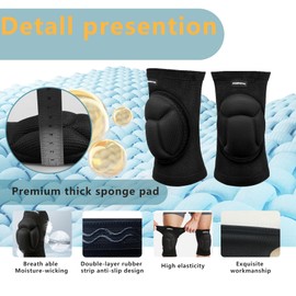 Peabownn Knee Pads Volleyball Women 6XS-2XL - Basketball Knee Pads Wrestling Gear Breathable Teen Men Women for Volleyball Football Soccer Basketball L