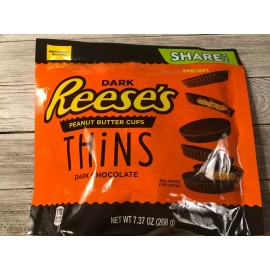 Reese's 4-Pack Dark REESE'S Peanut Butter Cups Thins Chocolate 7.37 oz