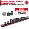 CROM Stubby Impact Socket Set - 14-Piece 3/8" Drive Metric