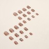 24Pcs Artificial Fingernails Acrylic Fake Nails with Pearl Rhinestone Designs,
