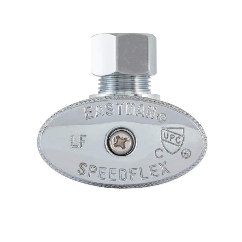 Eastman SpeedFlex Quarter-Turn Angle Stop Valve, 3/8 Inch OD Compression