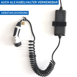 EVify Type 2 Anti-Theft Protection with Lock - Anti-Theft Device for Charging Cable on the Wall Box, Suitable for Cables up to 22 mm