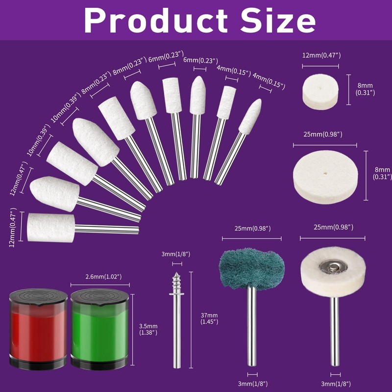 114 PCS Polishing Kit with 2Pcs Polishing Compound for Dremel,