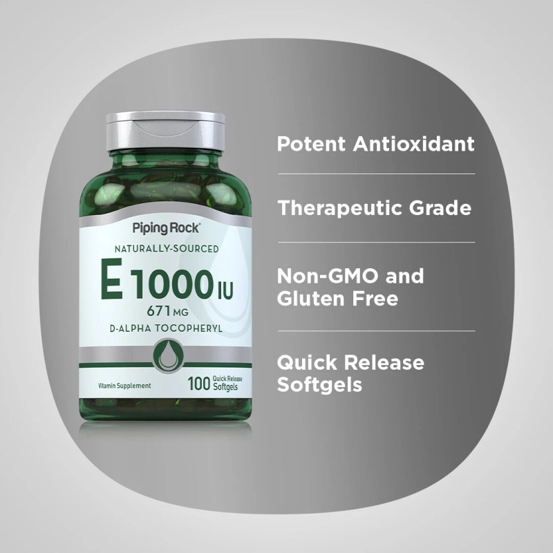 Vitamin E 1000 IU Softgels | 120 Count | With