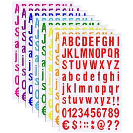8 Sheets Self Adhesive Vinyl Letters Numbers Kit, Mailbox Numbers Sticker for Mailbox, Signs, Window, Door, Cars, Trucks, Home, Business, Address Number (1 Inch, 8 Colors Set)