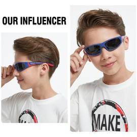 DUCO Sports Polarized Kids Sunglasses Boys Girls Unbreakable Youth Baseball Shades UV400 Protection Age 6-10 K001