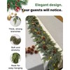 2Pcs 9FT Christmas Cedar Garland, Thick Faux Pine for Mantle