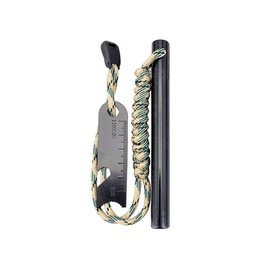 Ferrocerium Flint Rod 15cm x 1.3cm Survival Fire Starter with Striker Para-cord - Essential Survival Tool for Outdoor Adventures