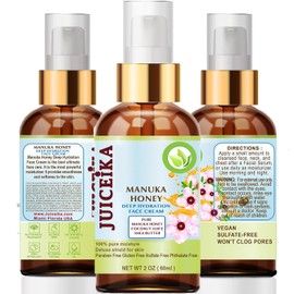 MANUKA HONEY Deep Hydration Face Cream Face Moisturizer. Manuka Oil, Aloe Vera, Shea Butter, Coconut Oil, Jojoba Oil, Squalane, Hyaluronic Acid, Avocado Oil 2 Fl. oz. - 60 ml.