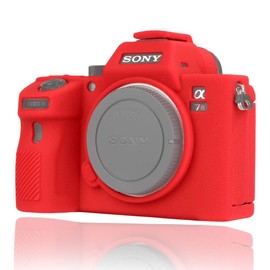Easy Hood Alpha 7 III Kameratasche Silikon hülle für Sony A7III Weiches Silikon Gummi Schutzgehäuse Skin Camera Protector Cover,Kompatibel mit a7R III a7RIII ILCE-7RM3 a73 a7R3 a7R Mark III,Rot