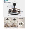 LEDIARY 18 inch Black Caged Ceiling Fan with Light, Bladeless